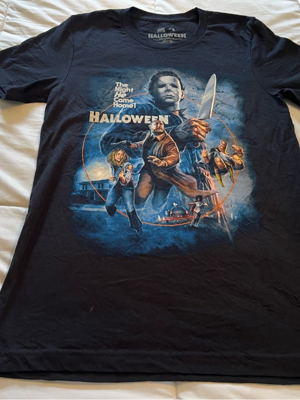 Halloween I Michael Myers MENS SMALL Short Sleeve Black t shirt Jamie Lee Curtis